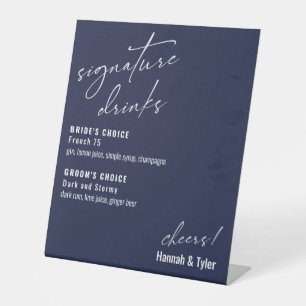 Signe De Table Boissons Signature Contemporaines Bleu Nuit