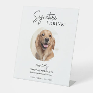 Signe De Table Boissons Signature de Mariage de Chien