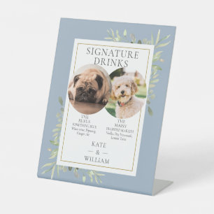 Signe De Table Boissons Signature de Photos d'Animaux Domestiques
