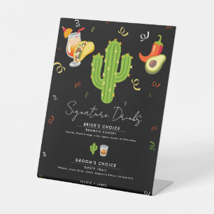 Signe De Table Boissons Signature Fiesta Cactus Cœur Jaune Amour