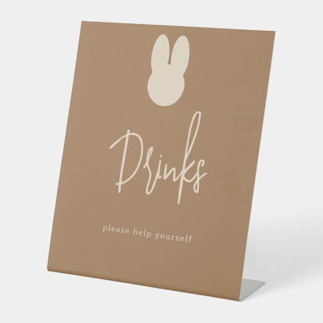Signe De Table Boissons Simple Lapin (Recto)