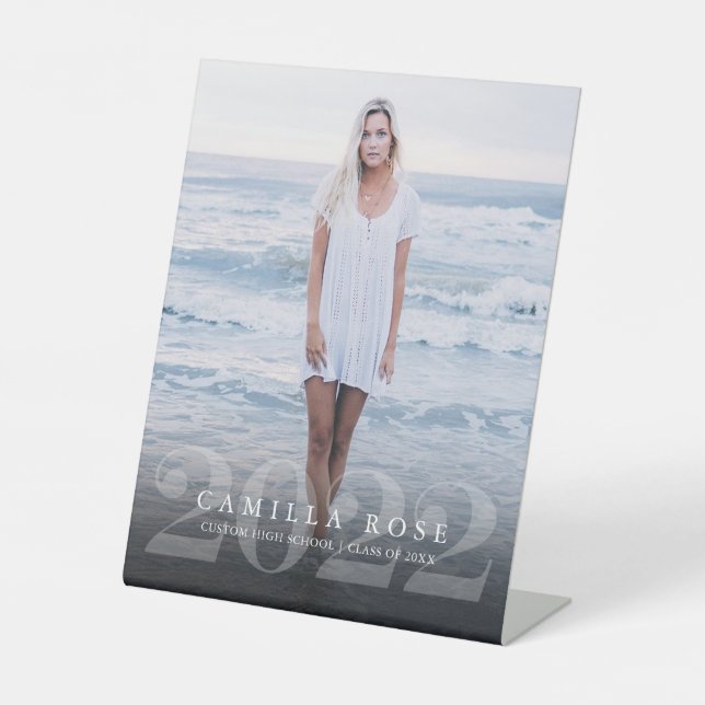 Signe De Table Bold Elegance 2022 Graduation Photo Faire-part (Recto)