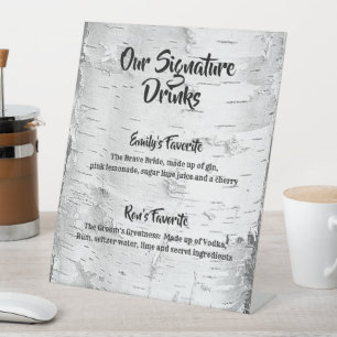 Signe De Table Bonnet Signature Boissons Signal debout