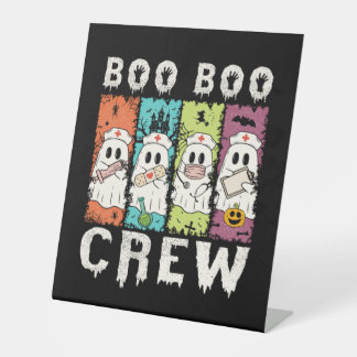 Signe De Table Boo Boo Crew Infirmière d'Halloween
