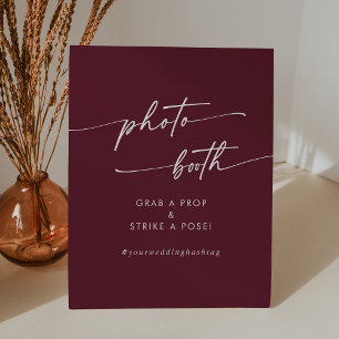 Signe De Table Booth Boho Chic Bourgogne Rouge Mariage photo Boot