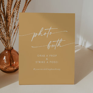 Signe De Table Booth Boho Chic Jaune Marigold Mariage Photo Booth