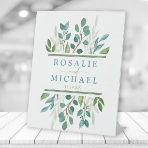 Signe De Table Botanical Green Nom personnalisé