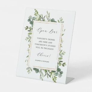 Signe De Table Botanical Greenery Mariage Open Bar