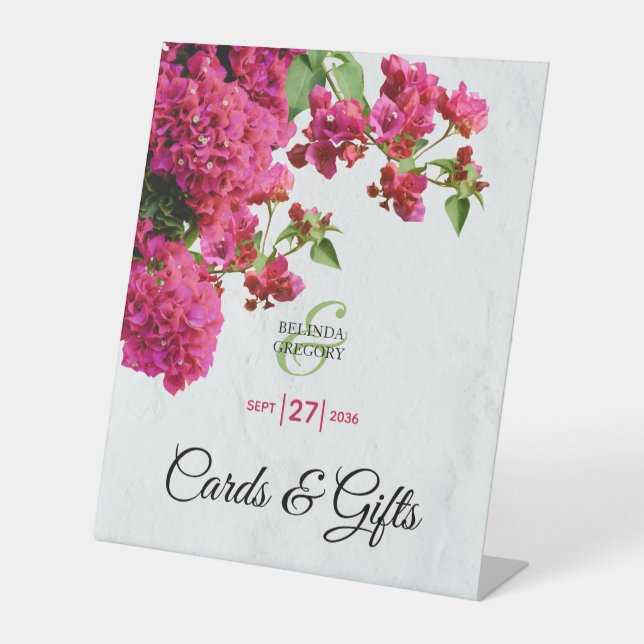 Signe De Table Bougainvillea Grecque Ile de Grèce Mariages Cartes (Recto)