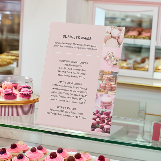 Signe De Table Boulangerie Liste des prix Photo personnalisée (Bakery Price List Custom Photo Pedestal Sign)