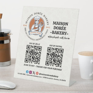 Signe De Table Boulangerie Pâtisserie Gâteau Boulanger Code QR Pa