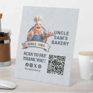 Signe De Table Boulangerie Pâtisserie Gâteau Boulanger Code QR Pa
