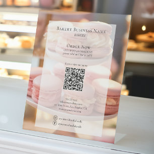 Signe De Table Boulangerie personnalisée Photo Médias sociaux QR 