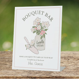 Signe De Table Bouquet Bar Construisez Votre Propre Fleurs Mariée