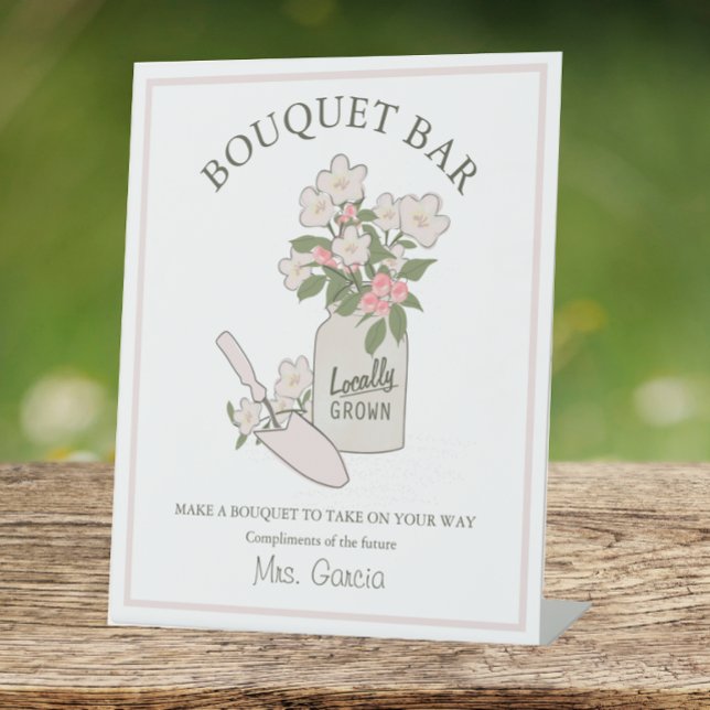 Signe De Table Bouquet Bar Construisez Votre Propre Fleurs Mariée (Créateur téléchargé)