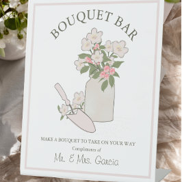 Signe De Table Bouquet Bar Créez votre propre Mariage de fleurs