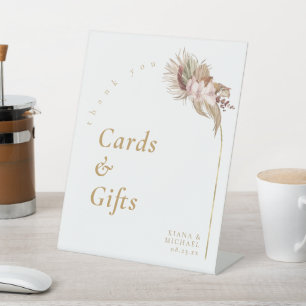 Signe De Table Bouquet d'Oasis Bohème Arches Cartes Cadeaux Blanc