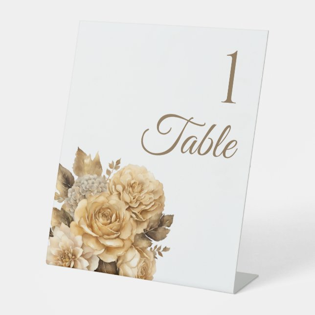Signe De Table Bouquet-Mariage de fleurs neutres (Recto)