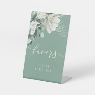 Signe De Table bouquet vert blanc favorise le guéridon