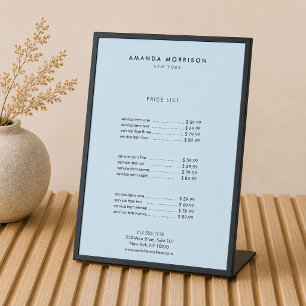 Signe De Table Boutique de Luxe Minimaliste Noir/Bleu