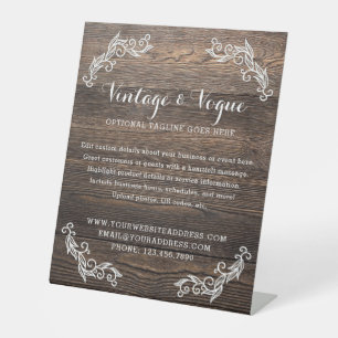 Signe De Table Boutique rustique de ferme rustique en bois Vintag