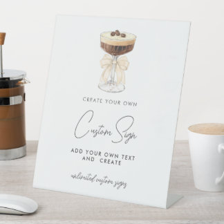 Signe De Table Bow Espresso Martini Personnalisé