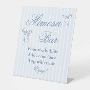 Signe De Table Bow Quelque chose de bleu Fête des mariées Mimosa 