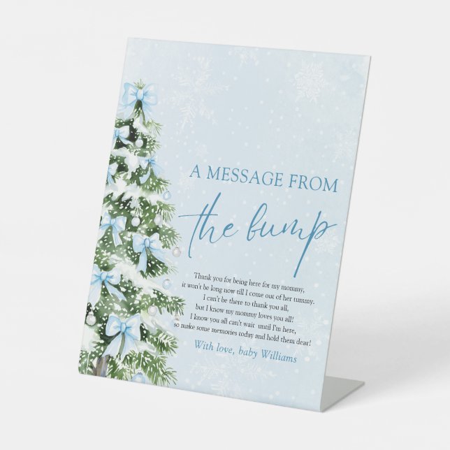 Signe De Table Bows Christmas Tree A Message From The Bump Sign (Recto)