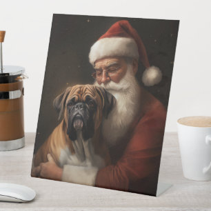 Signe De Table Boxer avec Noël Festif du Père Noël