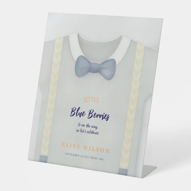 Signe De Table Boy baby shower autum chute burlap bodysuit (Recto)