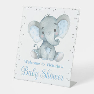 Signe De Table Boy Elephant Baby shower de bienvenue