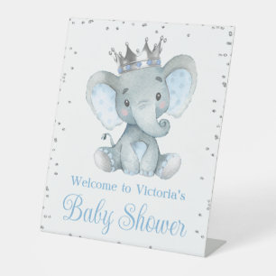 Signe De Table Boy Elephant Prince Baby shower de bienvenue