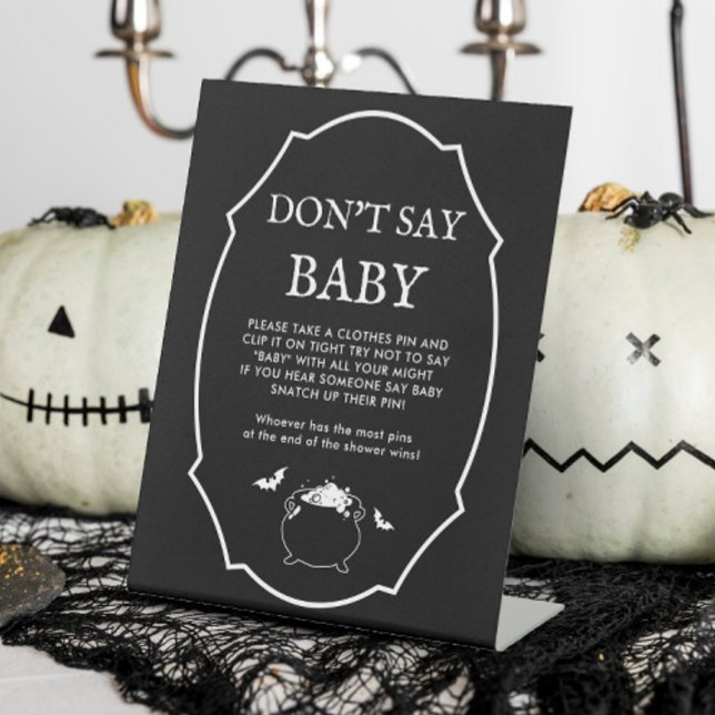 Signe De Table Brewing Halloween Baby shower Ne pas dire Baby Gam (Créateur téléchargé)