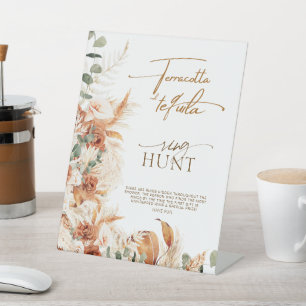 Signe De Table Bride de la Chasse Florale en Terracotta et Tequil