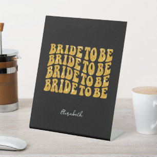 Signe De Table Bride pour être Gold Parties scintillant Texte ave