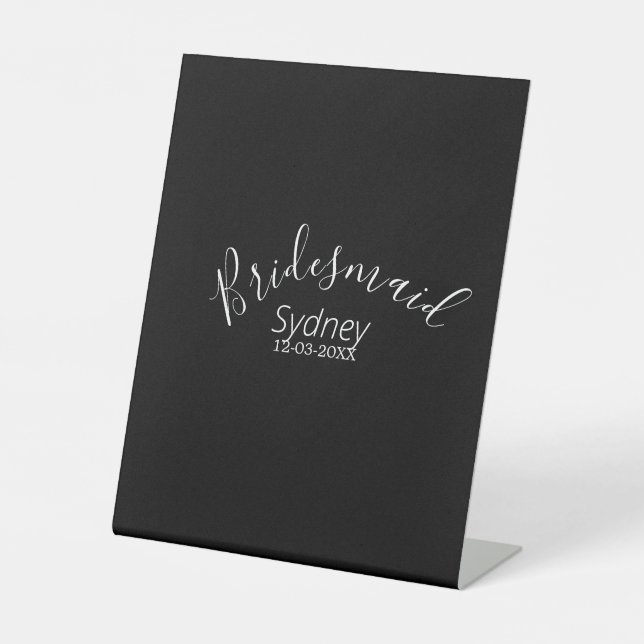 Signe De Table Bridesmaid bachelorette party add name modern  (Recto)