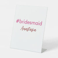 Bridesmaid hashtag rose clair ajouter nom mariée t