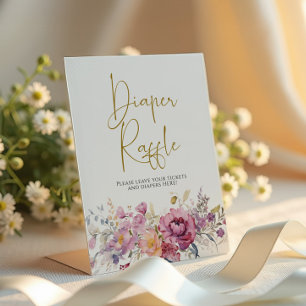 Signe De Table Brochure de Baby shower Fleur sauvage violet