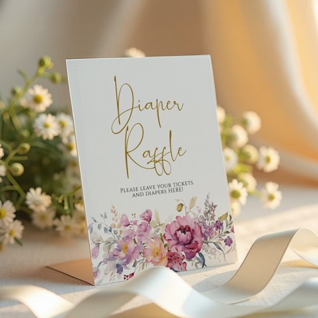 Signe De Table Brochure de Baby shower Fleur sauvage violet (Créateur téléchargé)