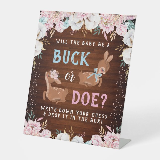 Signe De Table Buck ou Doe ? Révélation du baby shower (Recto)