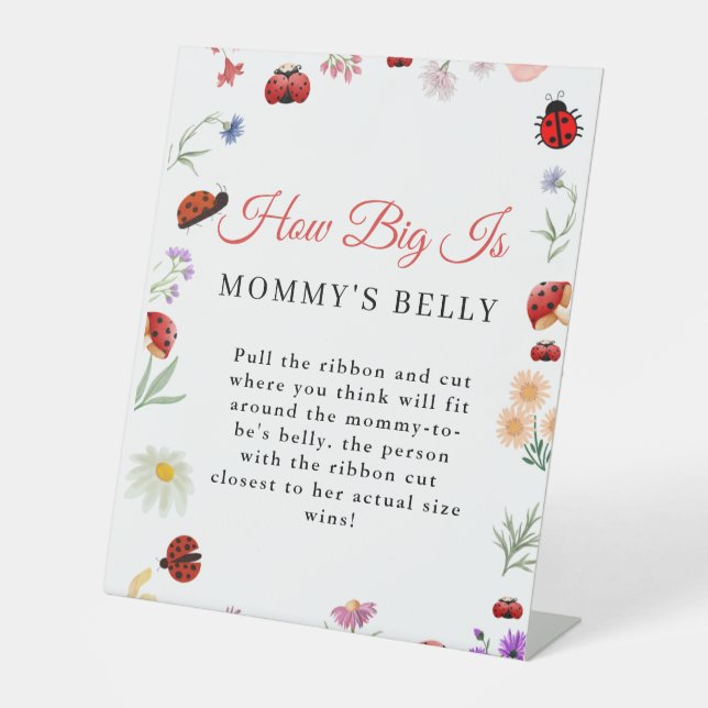 Signe De Table Bug How Big is maman's ventre Baby shower Jeu (Recto)