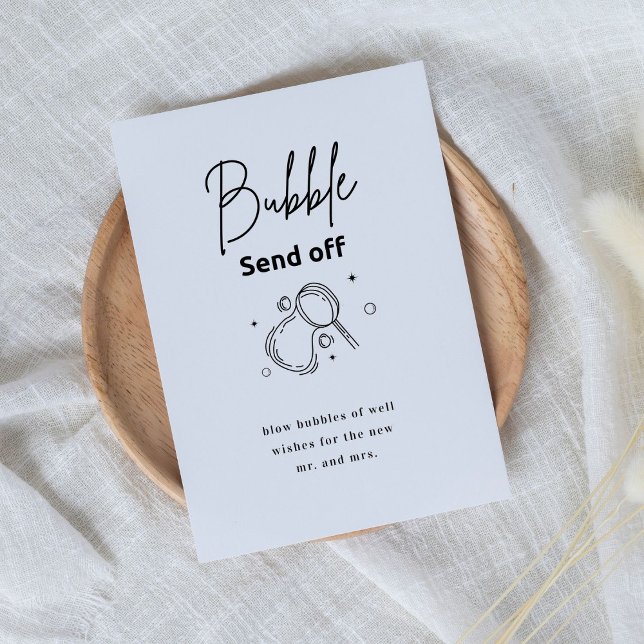 Signe De Table Bulle élégante moderne Envoyer Script Off (Créateur téléchargé)