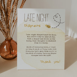 Signe De Table Bumbleb Sweet Bee Baby shower Diapés de nuit tardi