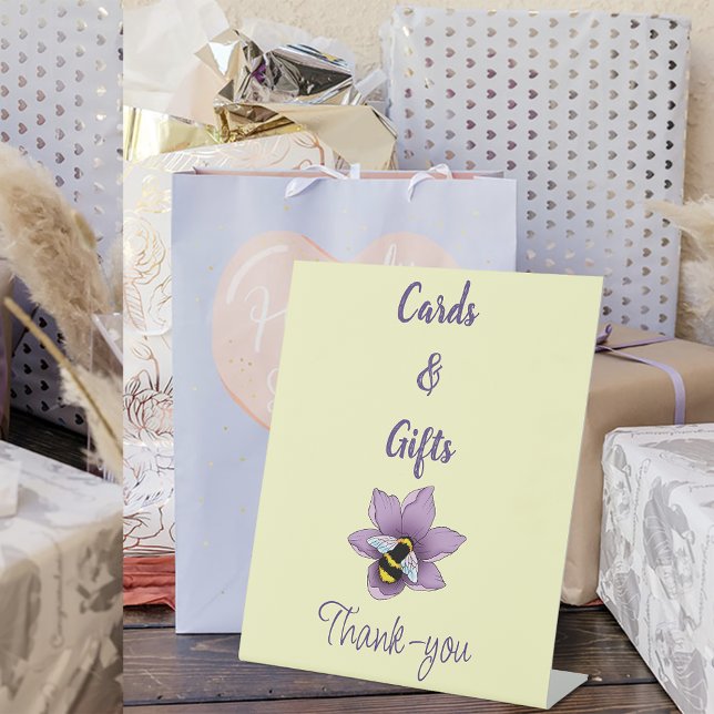 Signe De Table Bumblebee Lavender Fleurs Jaunes Cartes & Cadeaux (Créateur téléchargé)