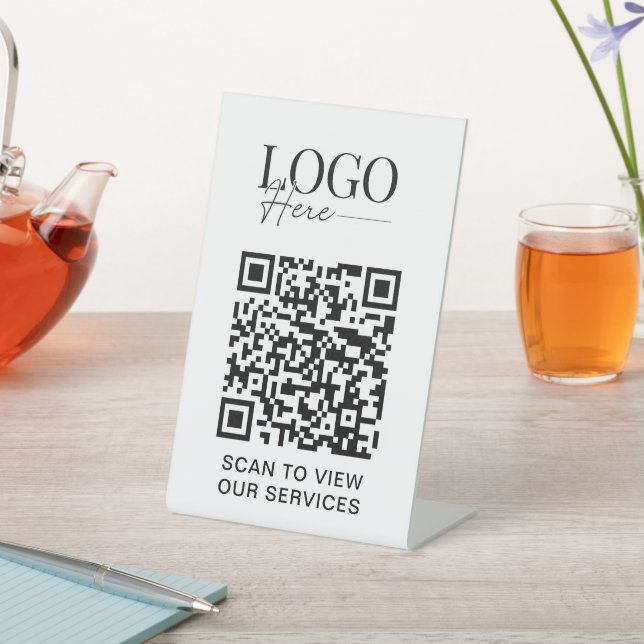 Signe De Table Business QR Code Logo Moderne Simple Salon Spa (In SItu)