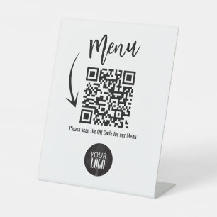 Signe De Table Business Tabletop QR Code Modern Logo Menu