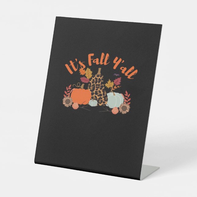 Signe De Table C’est l’automne Y’all Hello Fall Happy Automne Tha (Recto)