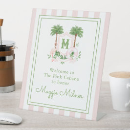 Signe De Table Cabana Stripes Palm Beach Monogram Crest