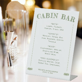 Signe De Table Cabine Bar Green Camp Bachelorette Party