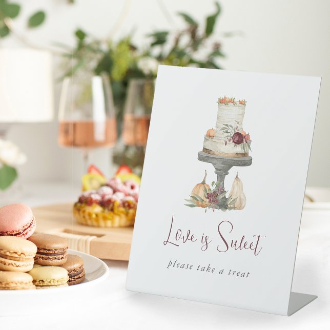 Signe De Table Câble de Couche Automne "L'amour est doux" Dessert (Créateur téléchargé)